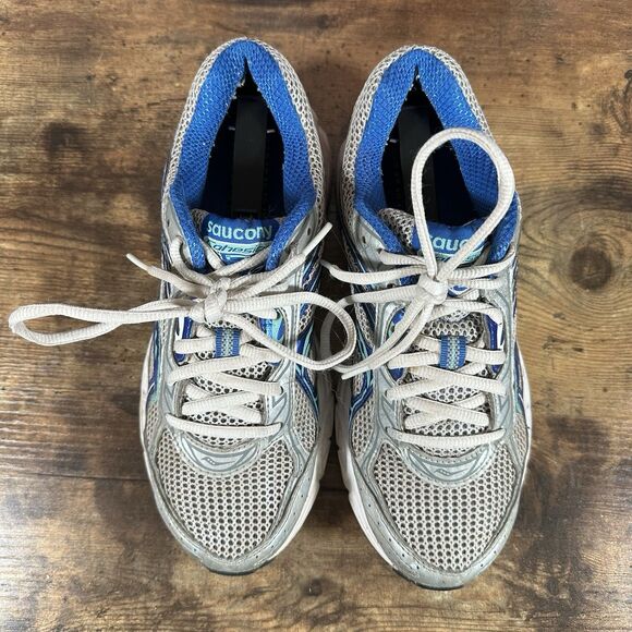 Size 7 - Saucony Cohesion 7 Gray Blue White Green Royal 15181-5 USED SHIPS ASAP - Picture 2 of 7